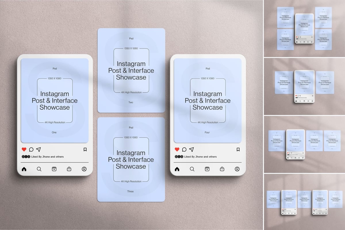 Instagram 文章模型样机 (PSD)