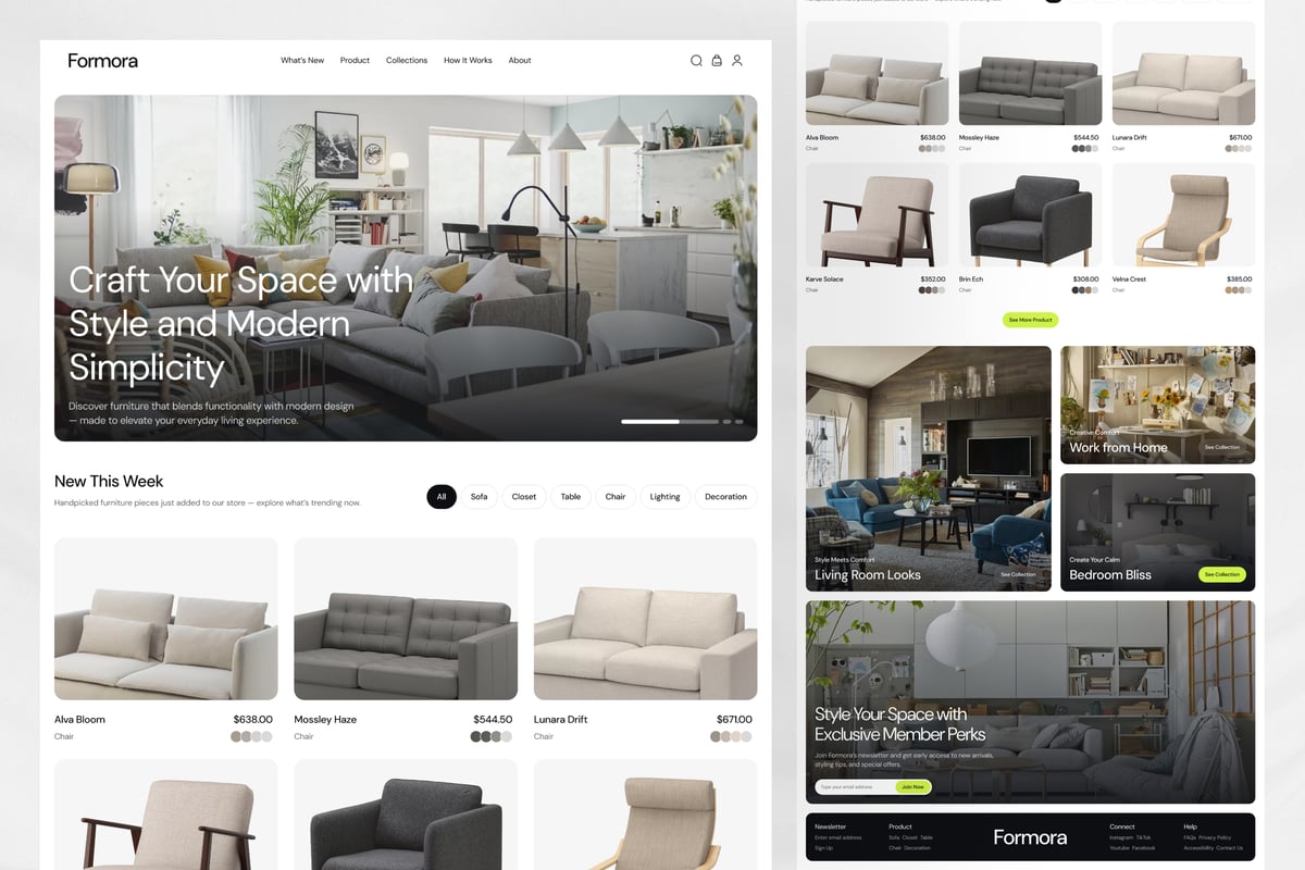 家居家具着陆页网页UI模板 (FIG)