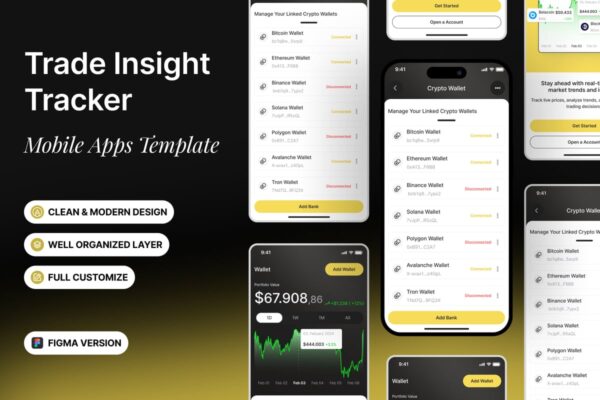 贸易见解跟踪器 – 移动应用APP UI KIT (FIG)