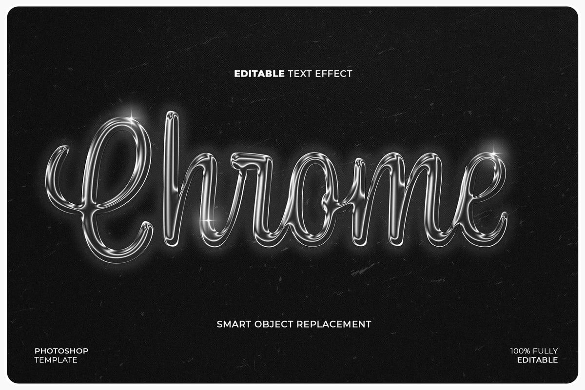 金属铬文本效果 (PSD)