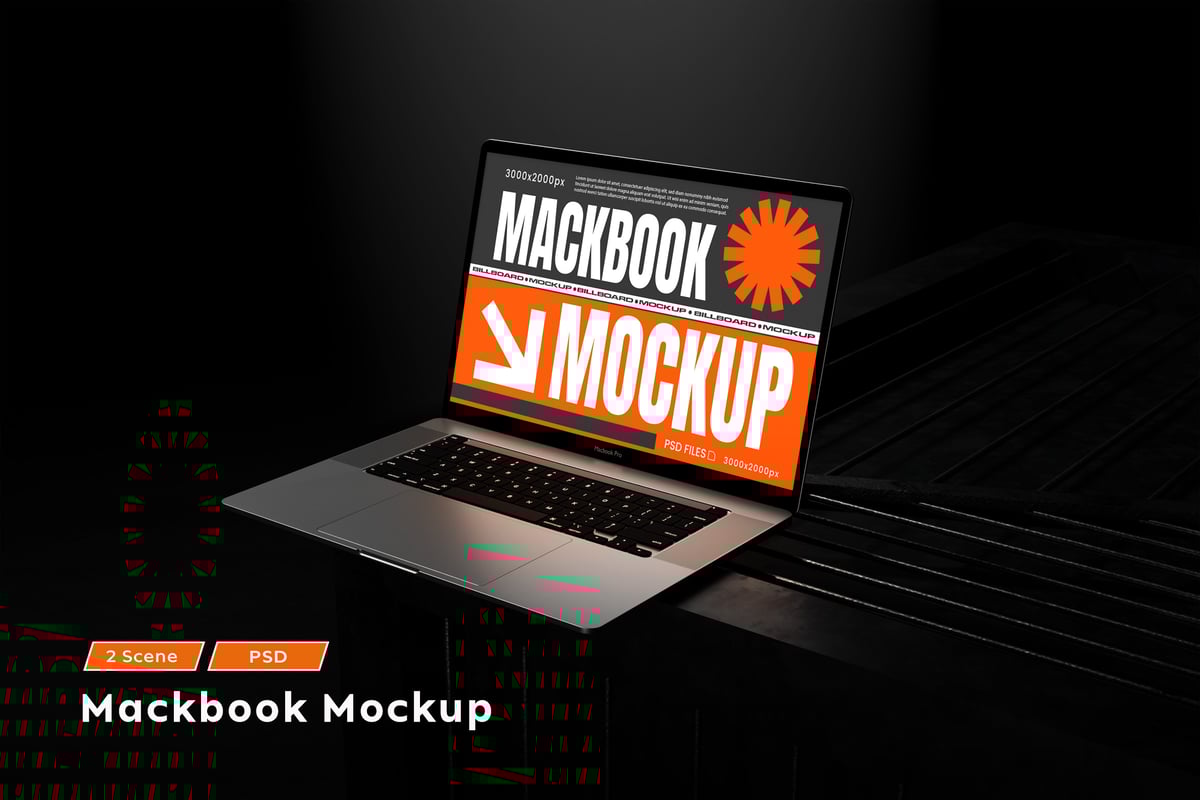 MacBook Pro电脑模型样机 (PSD)