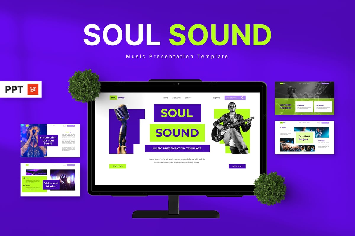 音乐演唱会PPT模板 (PPTX)