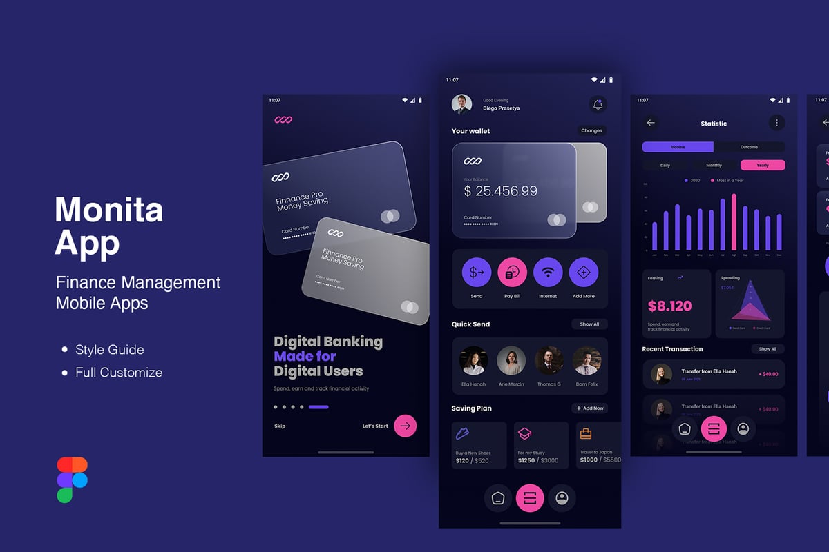 电子钱包移动应用APP UI KIT (FIG)