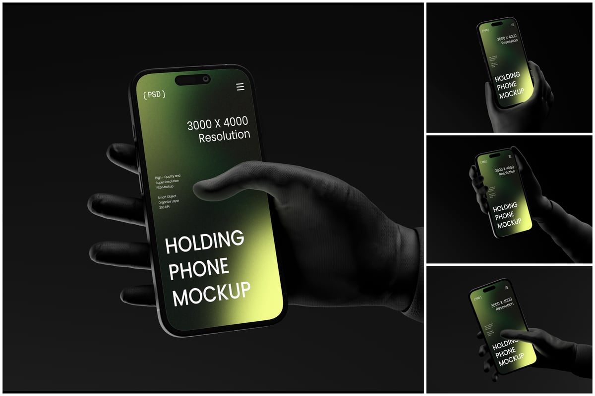 粘土手持电话模型手机样机 (PSD)