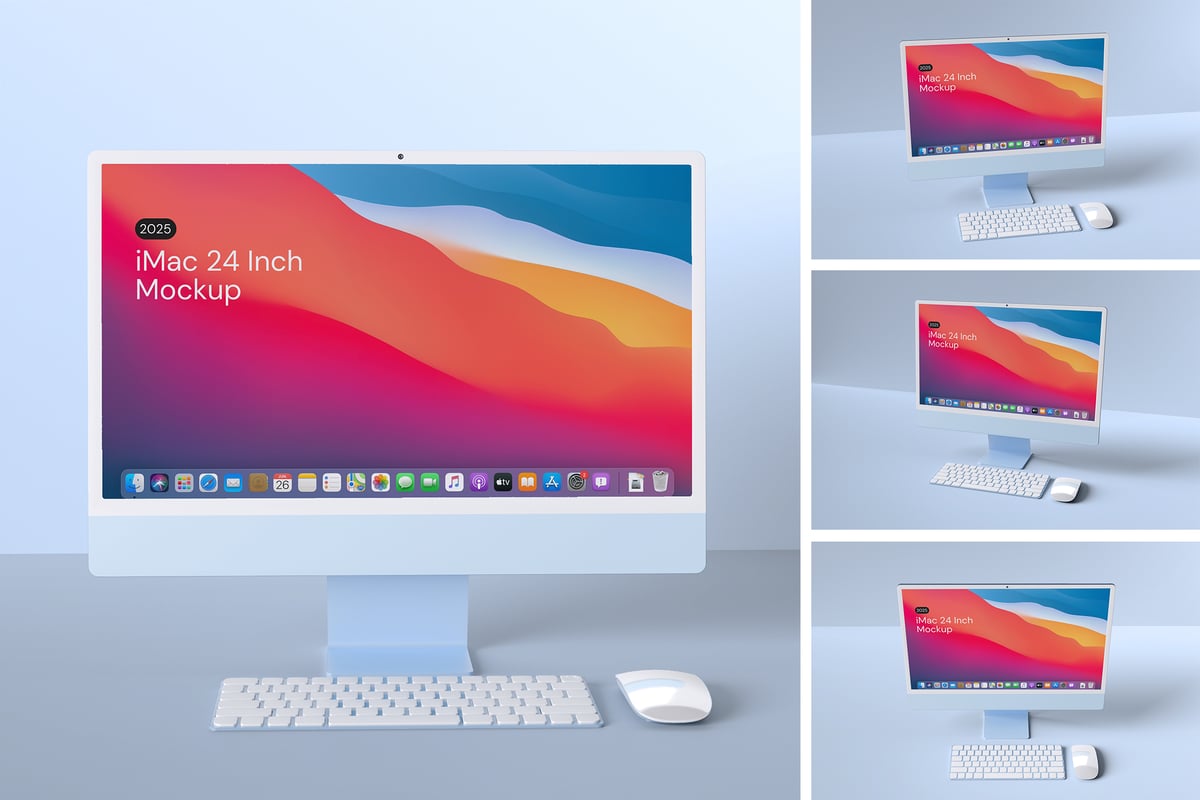 iMac模型样机 (PSD,PDF)