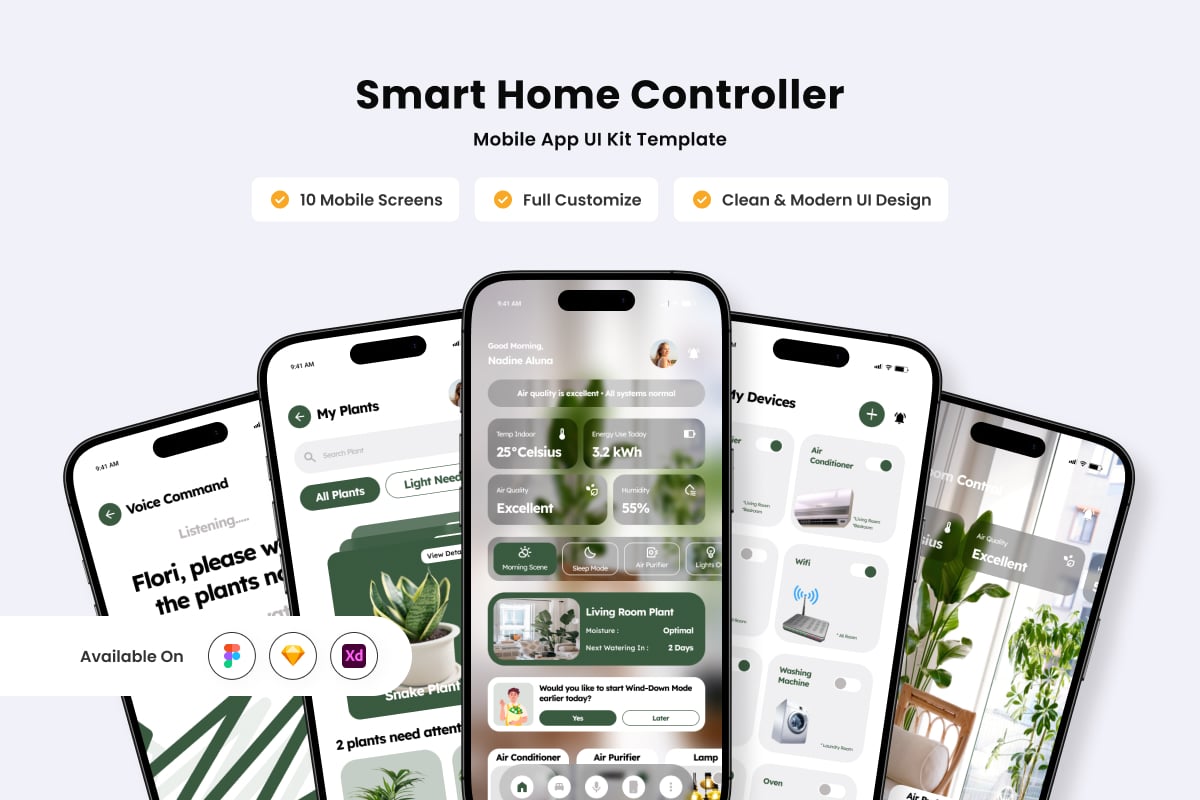 智能家居应用APP UI KIT (FIG,SKETCH,XD)