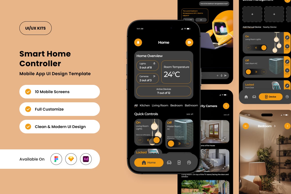 智能设备应用APP UI KIT (FIG,SKETCH,XD)