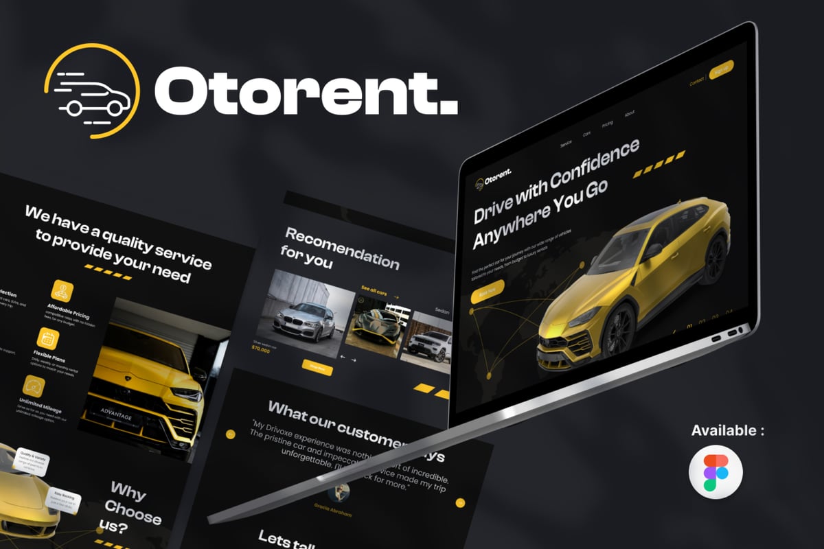 汽车经销商着陆页网页UI模板 (FIG)