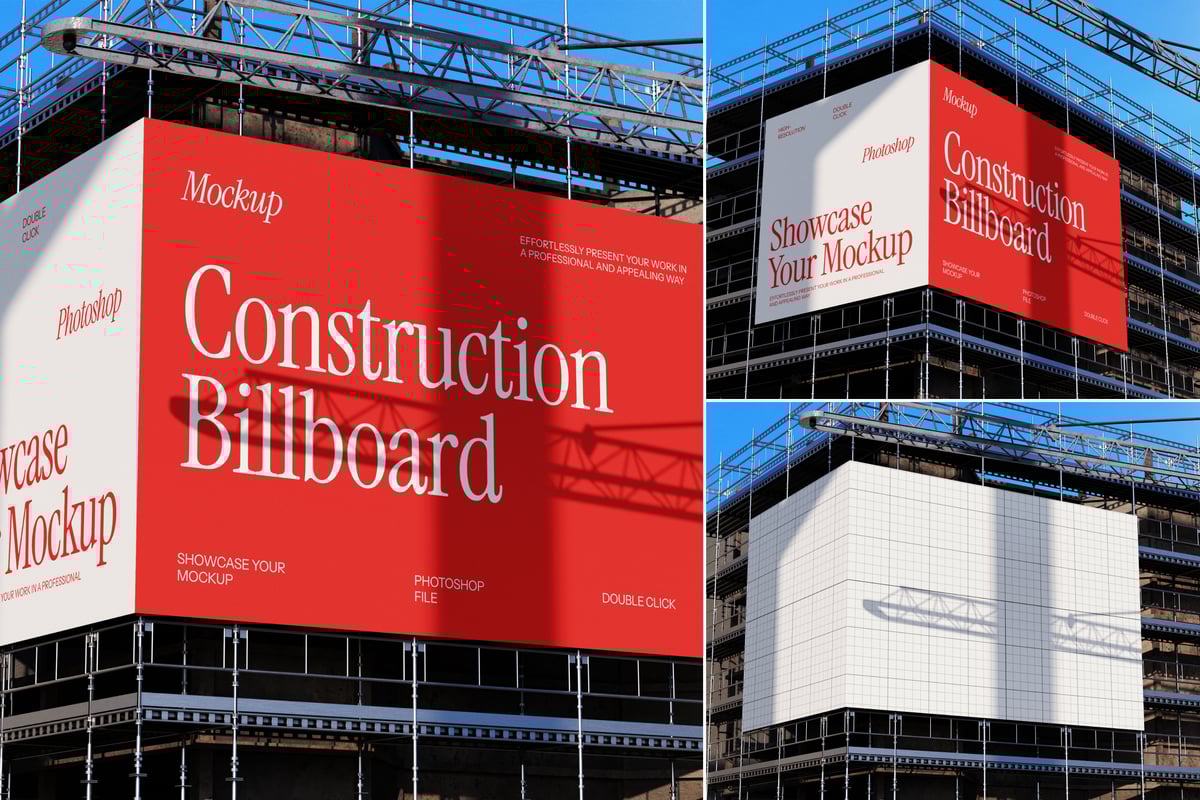 建筑广告牌模型样机 (PSD)