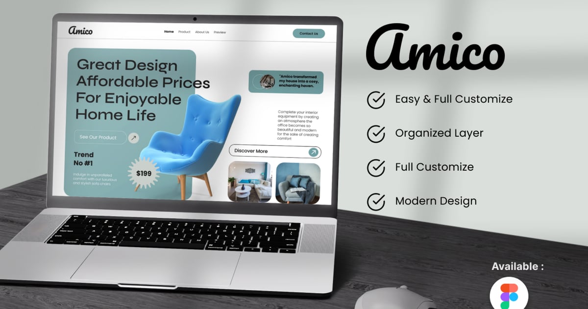 Amico – 家居设计室内登陆页面