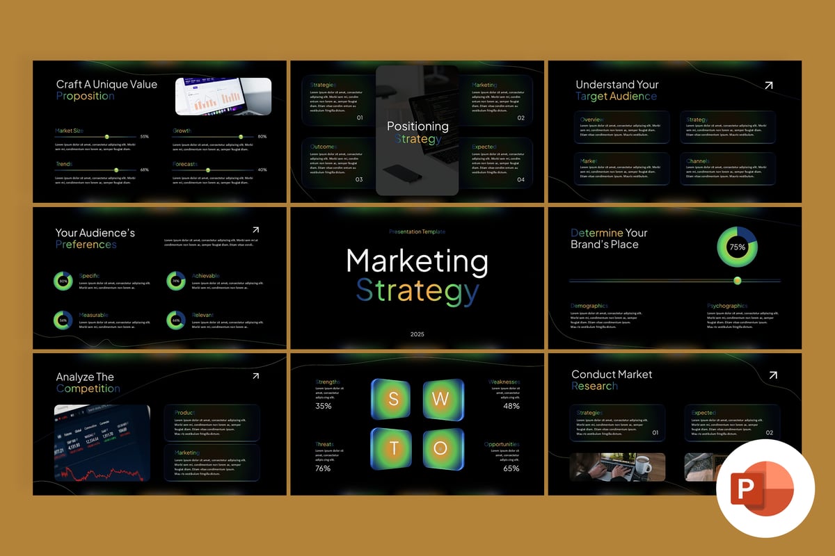 营销策略PPT模板 (PPTX)