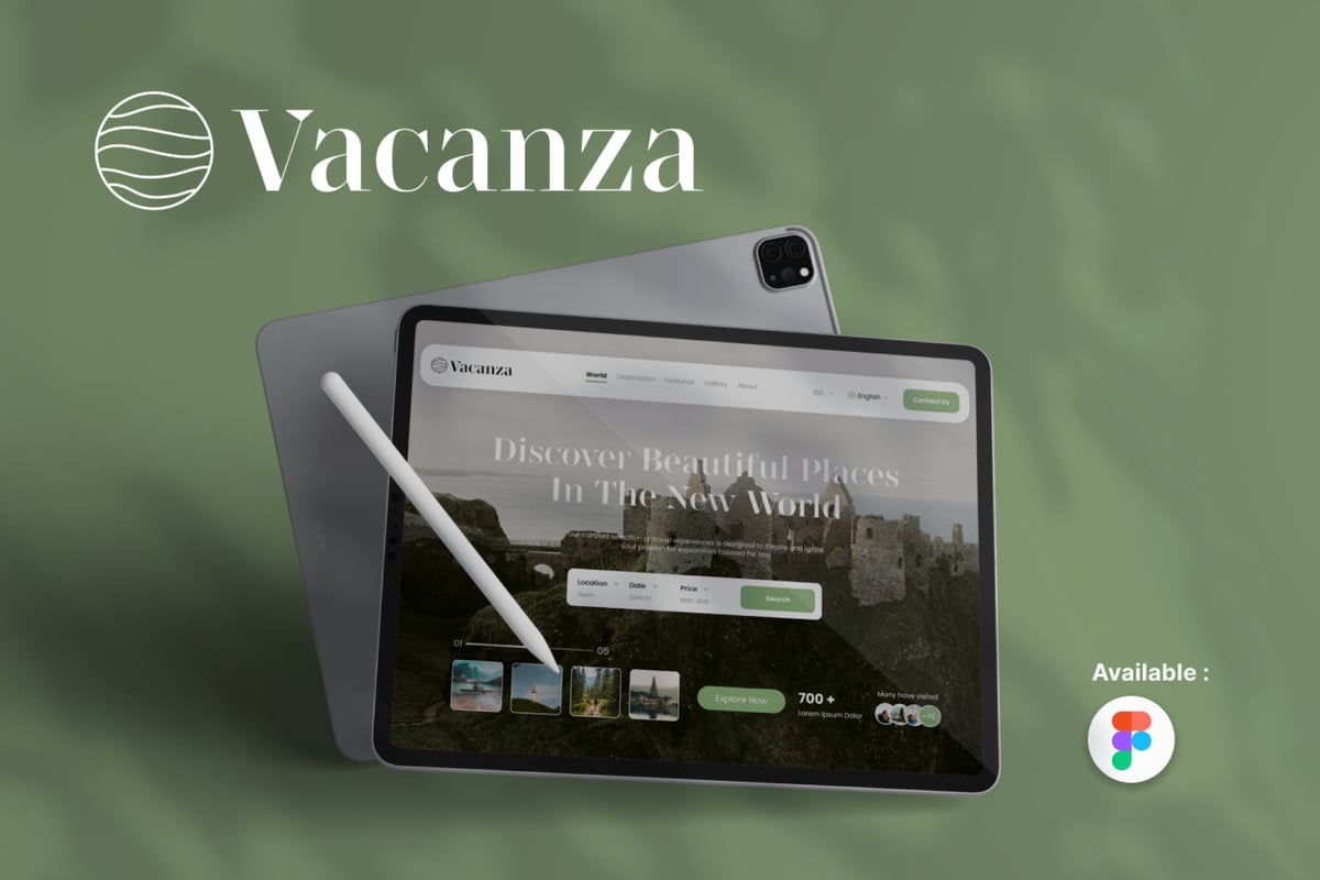 旅行与旅行着陆页Ui模板 (FIG)