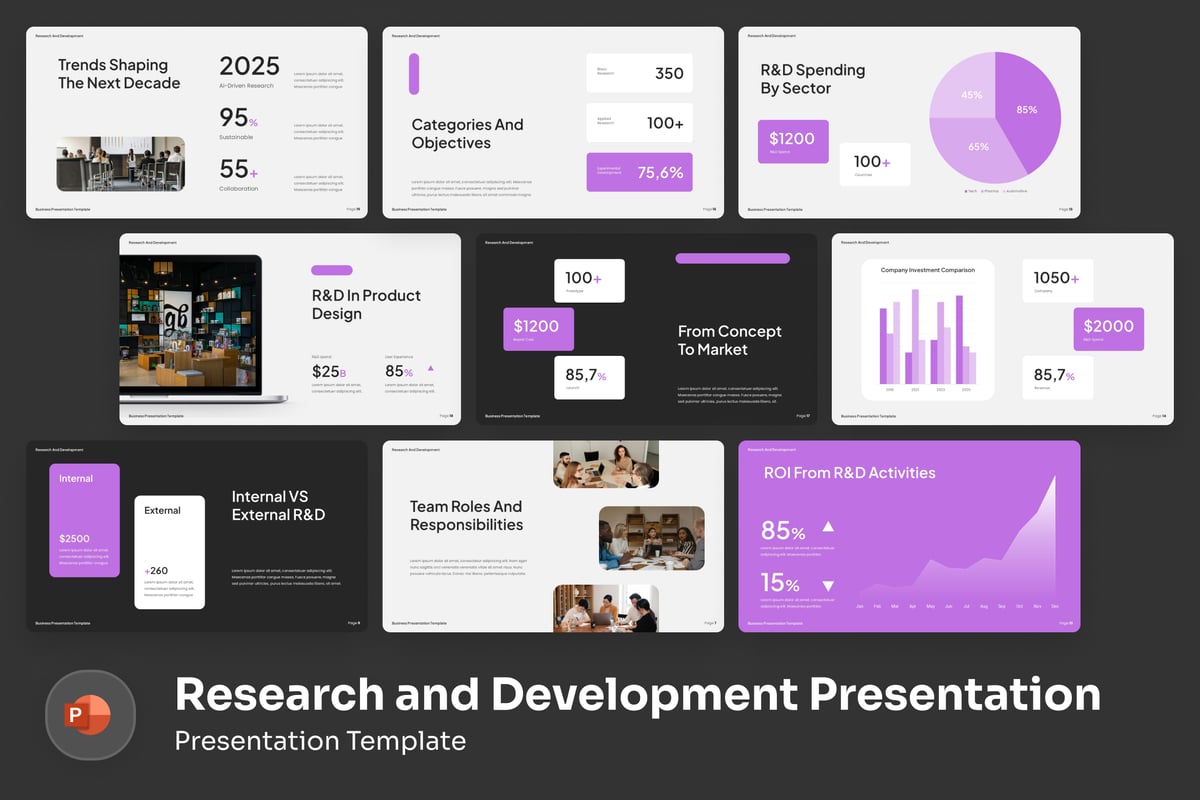 研发演示模板PPT模板 (PPTX)