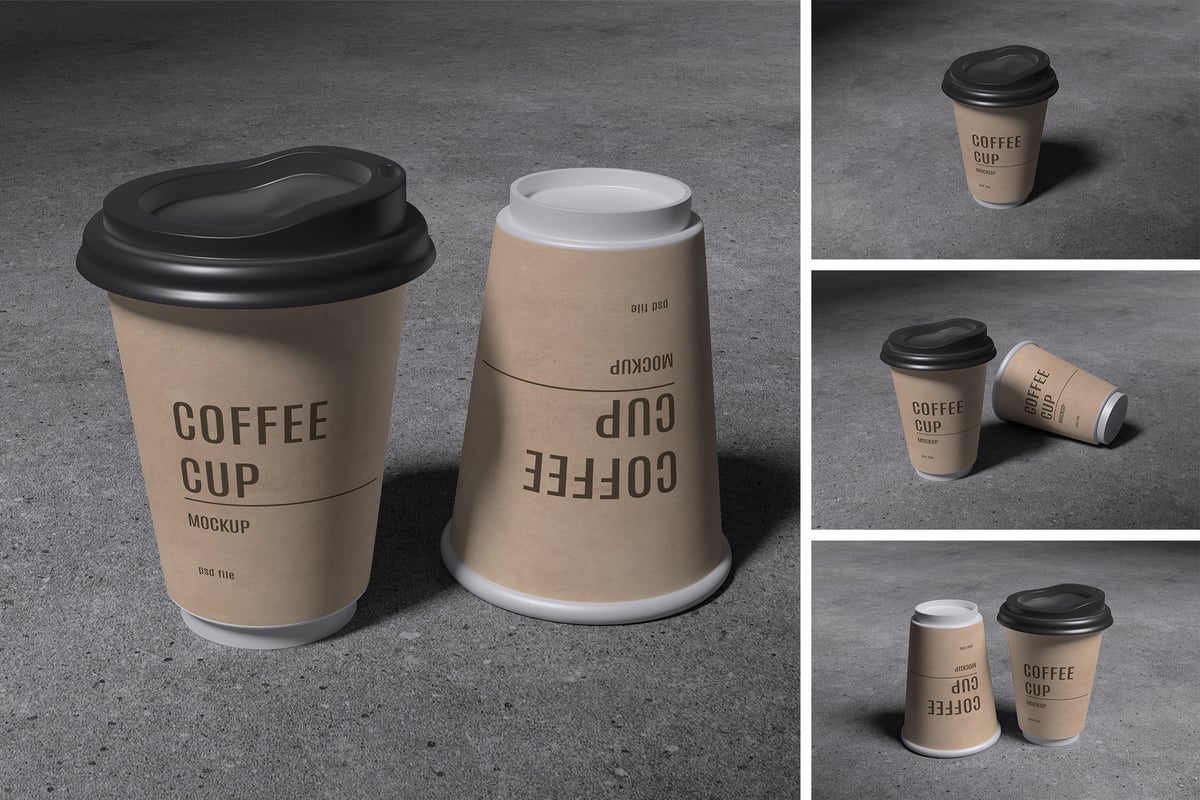 咖啡杯模型样机 (PSD,PDF)