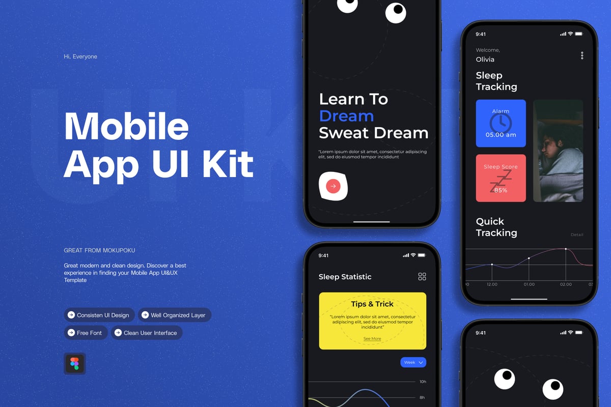 美梦（睡眠管理）移动应用APP UI KIT (FIG)