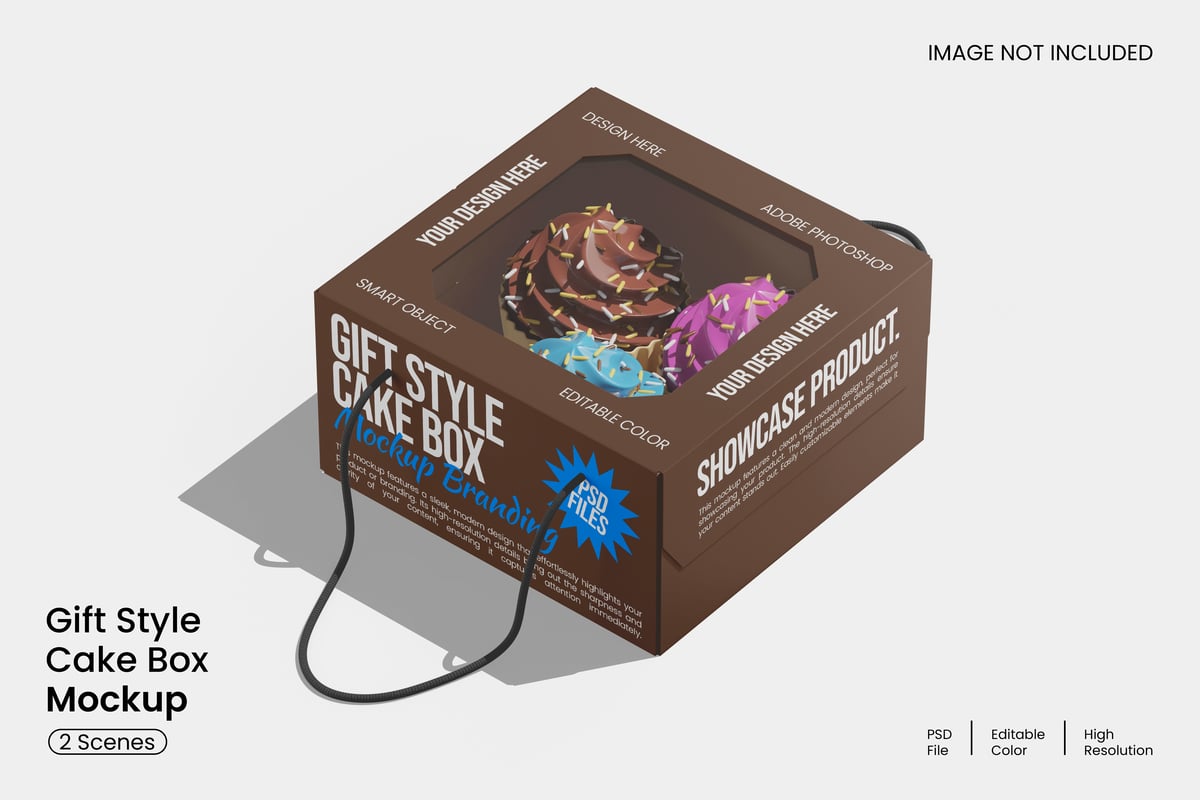 蛋糕盒模型样机 (PSD)