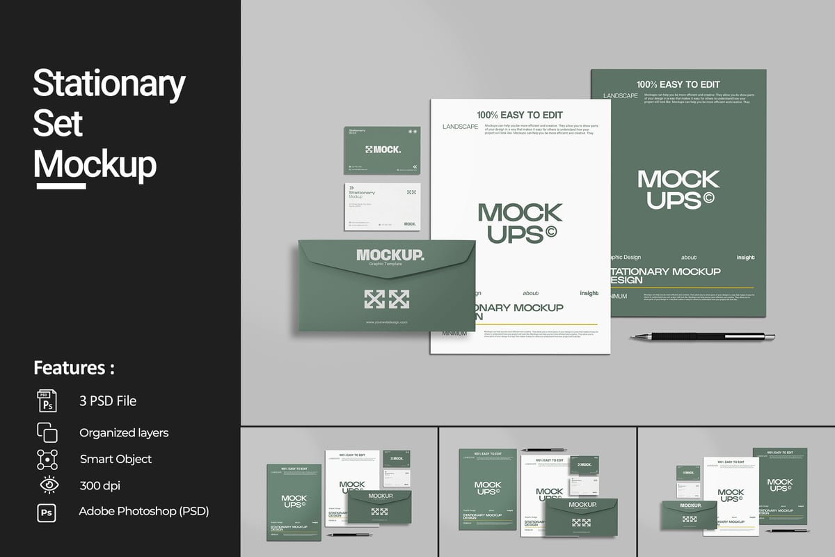 品牌文具VI设计模型样机 (PSD)