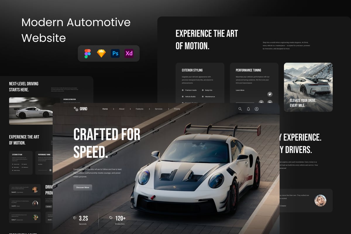 现代汽车网站网页UI模板 (FIG,PSD,SKETCH,XD)