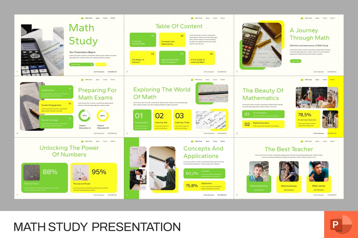 数学研究PPT模板 (PPTX)