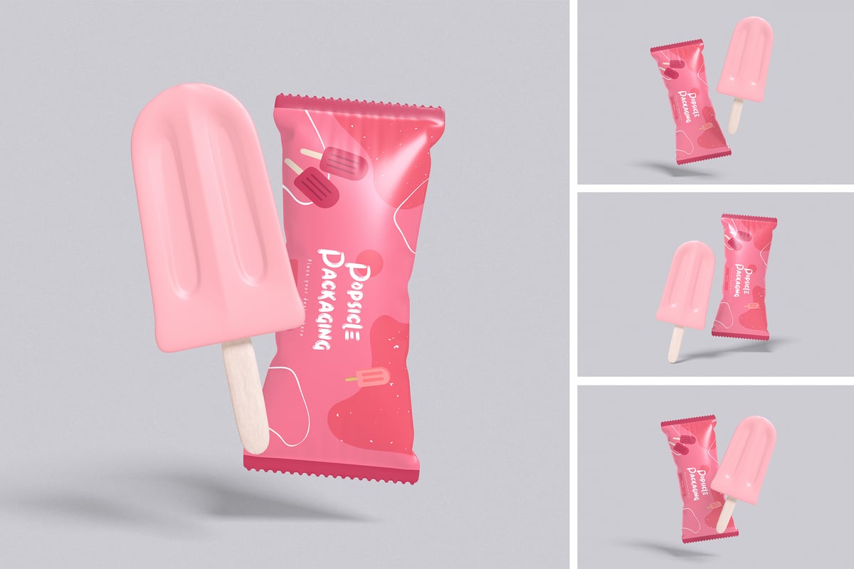 冰棒雪糕包装模型样机 (PSD,PDF)