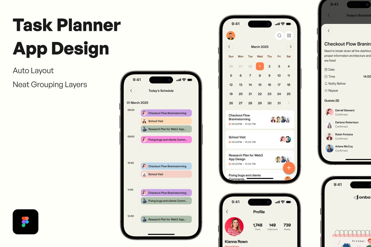 任务计划者应用APP UI KIT (FIG)
