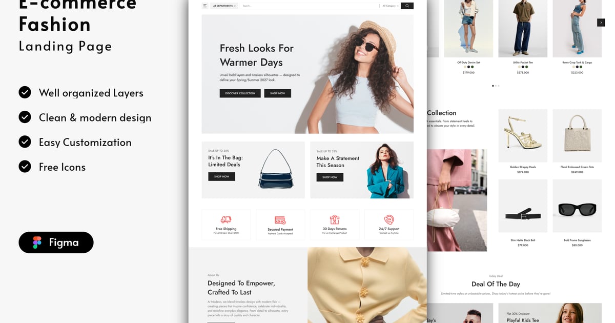 时尚落地页 UI 套件