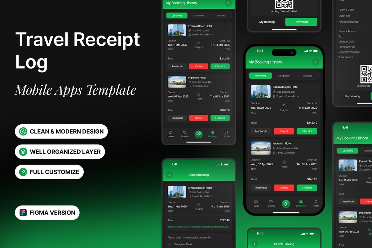 旅行日志 – 移动应用APP UI KIT (FIG)