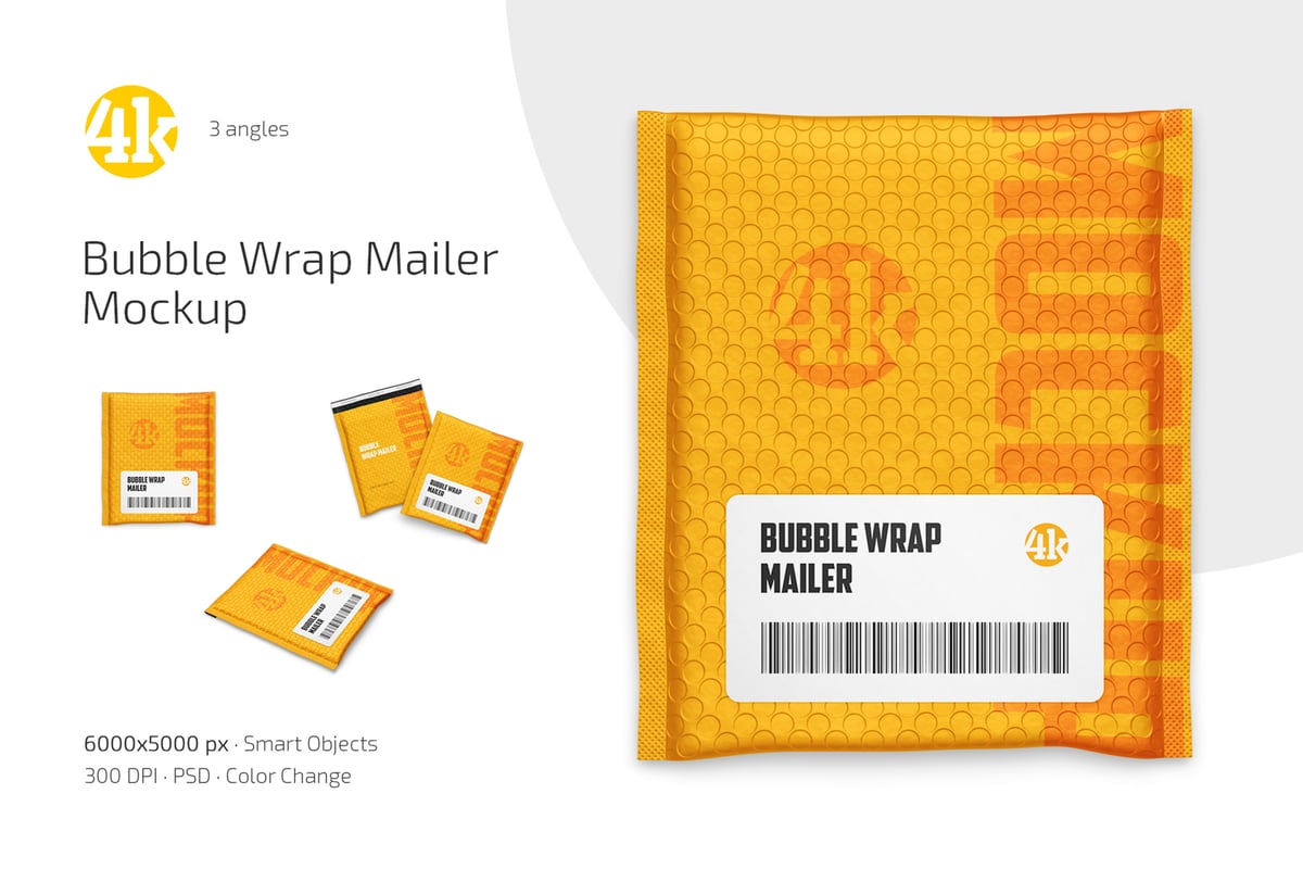气泡包装邮件模型集样机 (PSD)