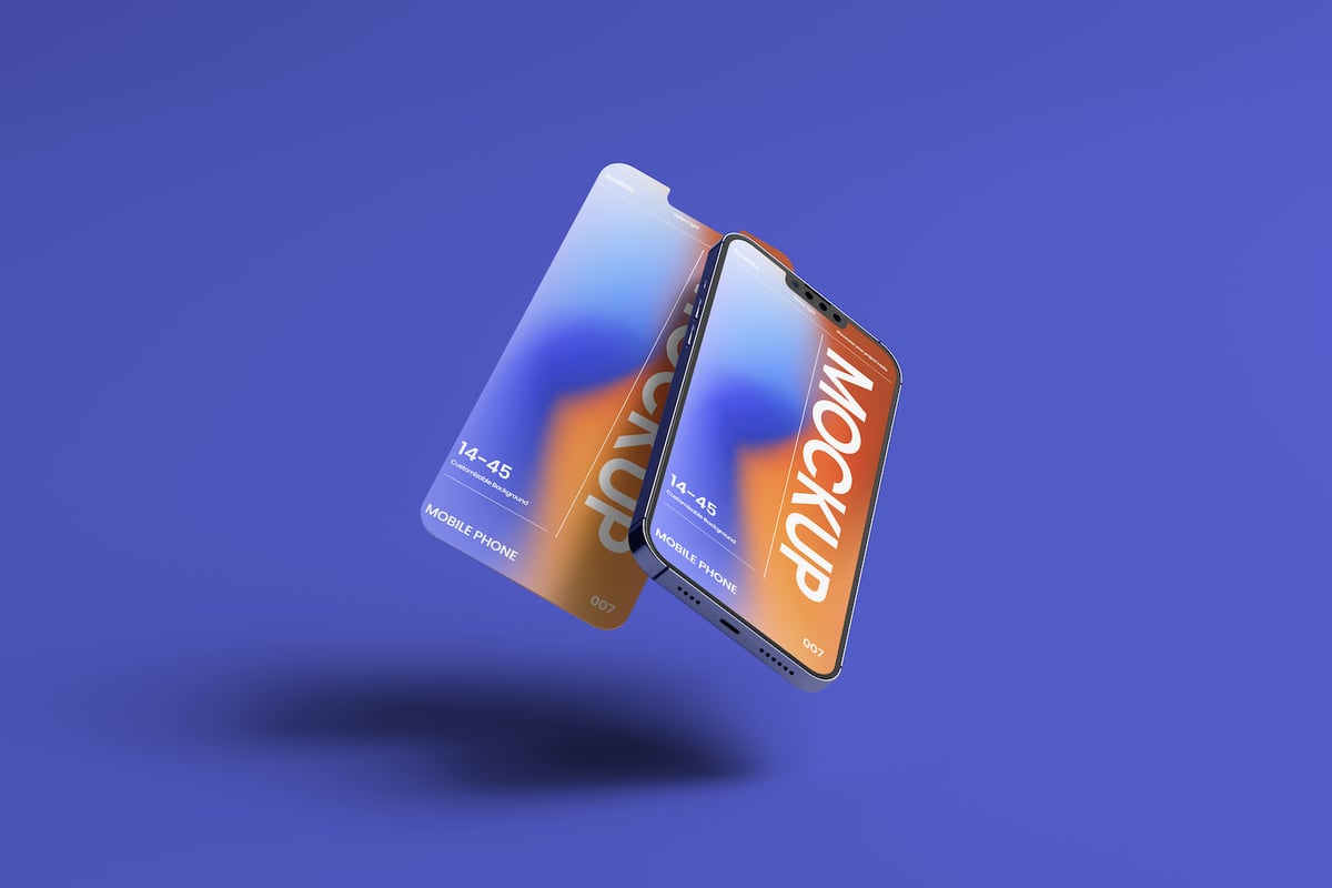 智能手机显示模型场景样机 (PSD)