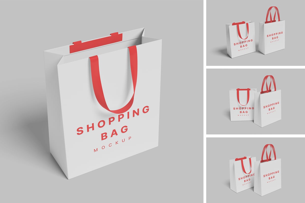 购物袋模型样机 (PSD,PDF)