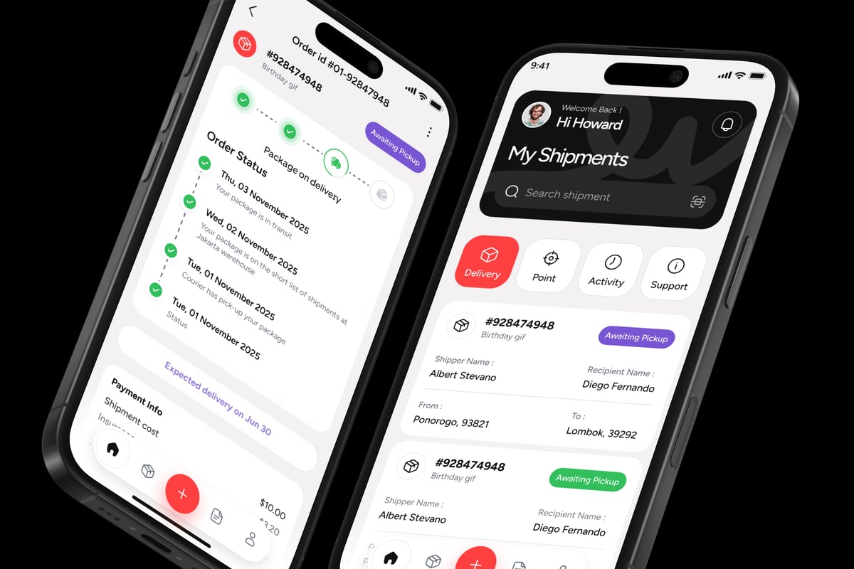 运输送货物流应用APP UI KIT (FIG)