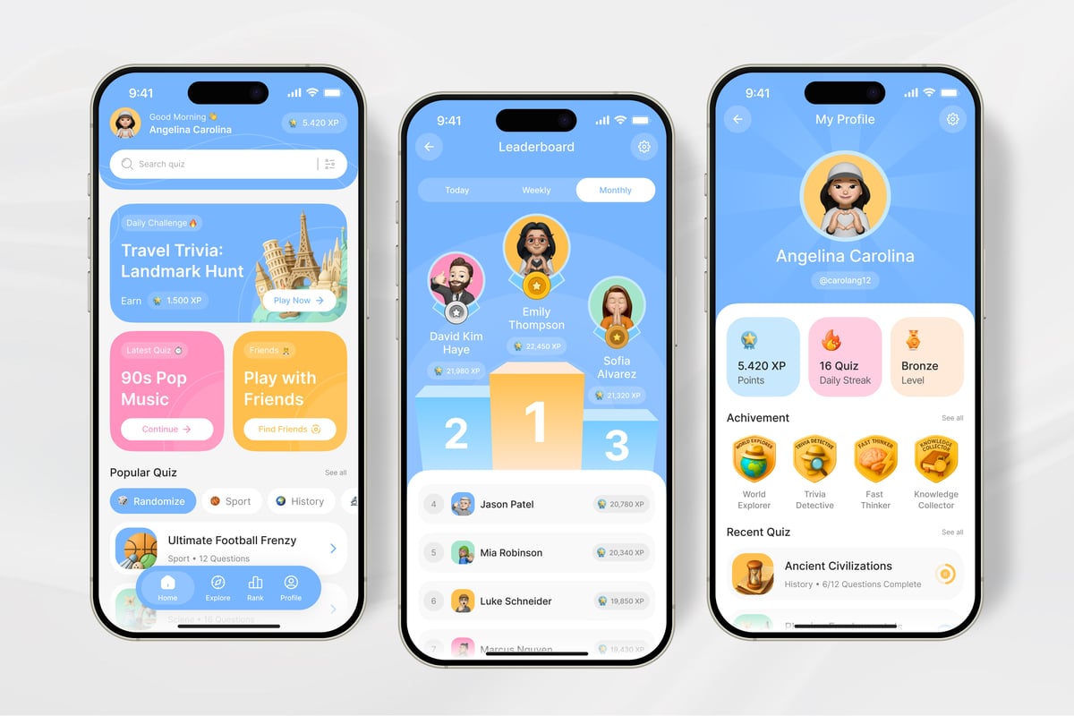 小游戏测验应用APP UI KIT (FIG)
