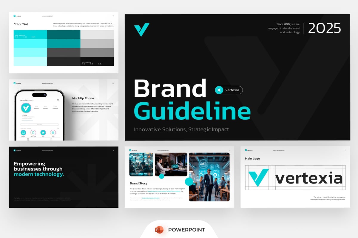 项目启动品牌指南PPT模板 (PPTX)