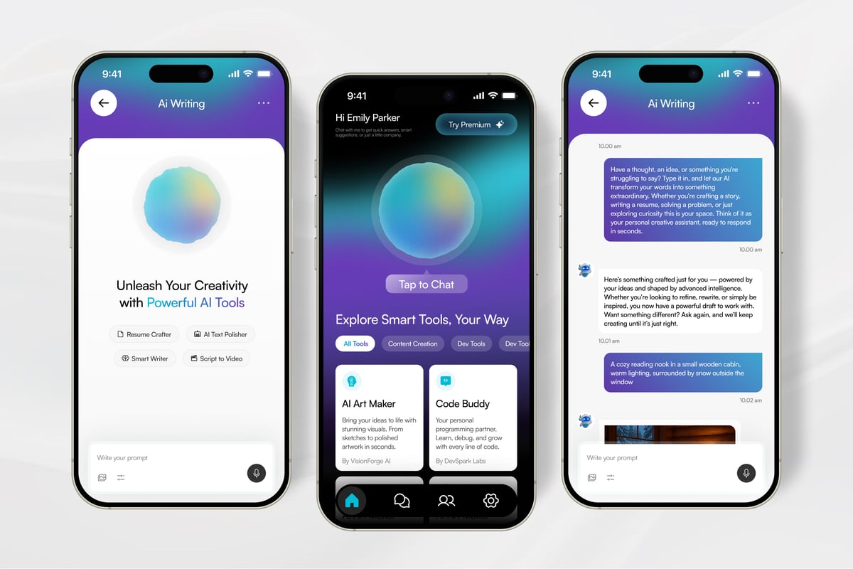 AI聊天机器人移动应用APP UI KIT (FIG)