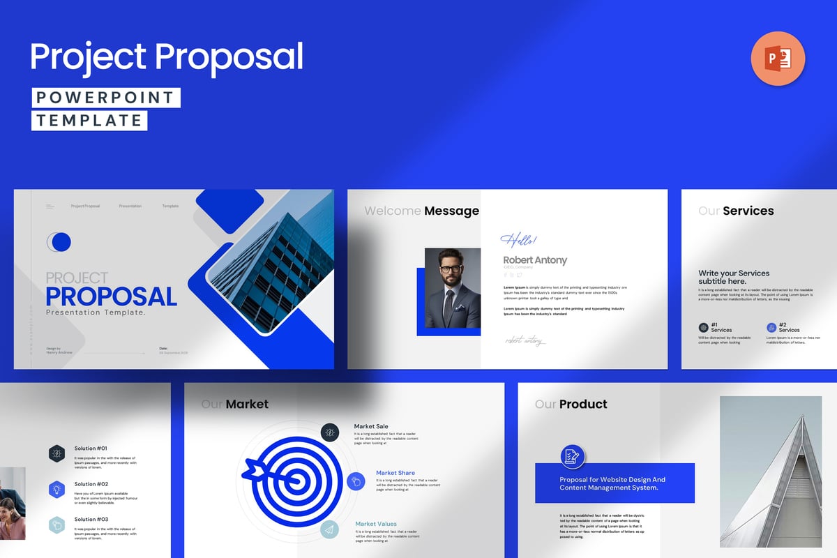 项目提案PPT模板 (PPTX)