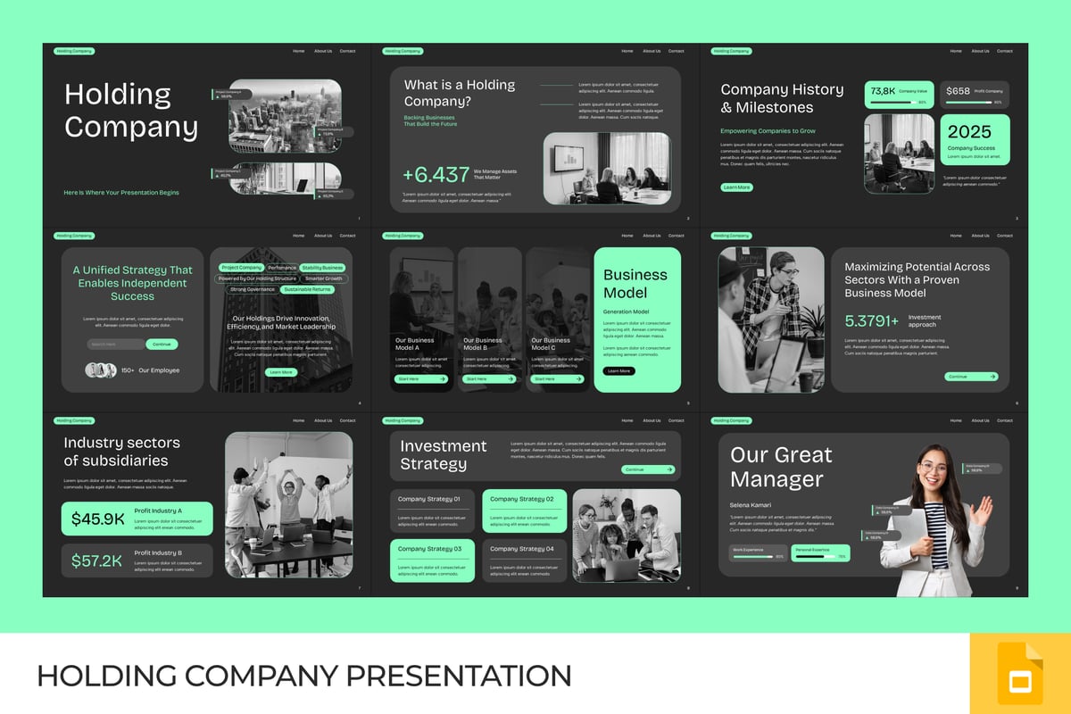 控股公司PPT模板 (PPTX)