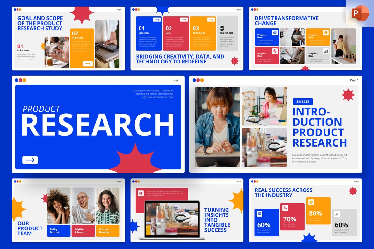 产品研究PPT模板 (PPTX)