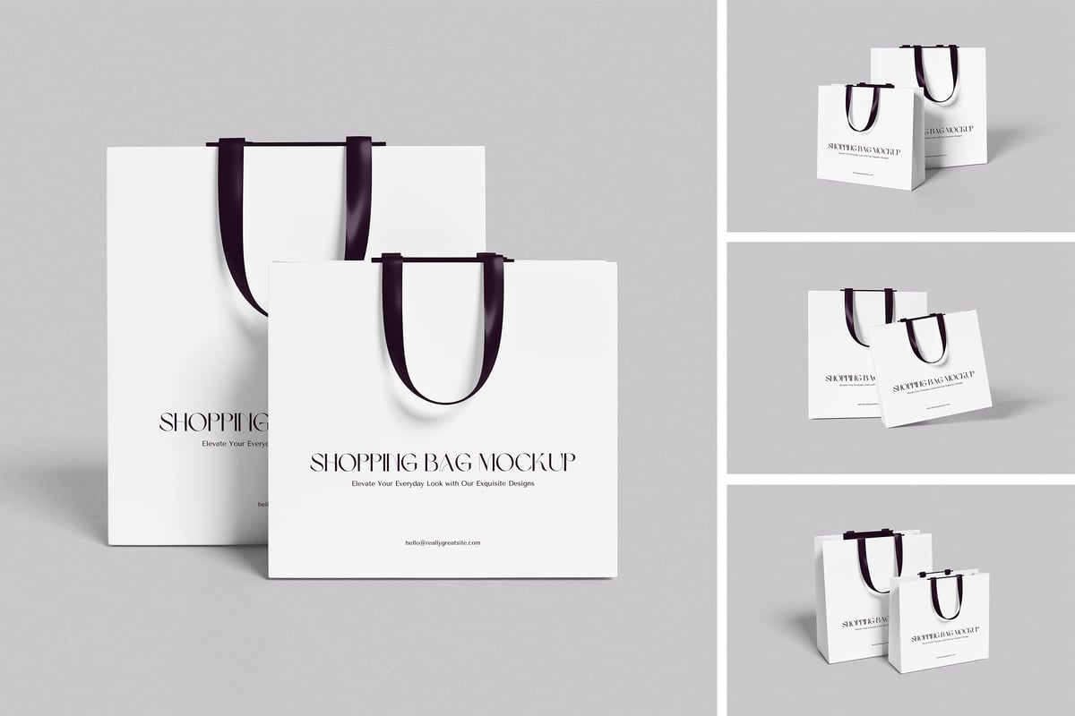 购物袋模型样机 (PSD,PDF)