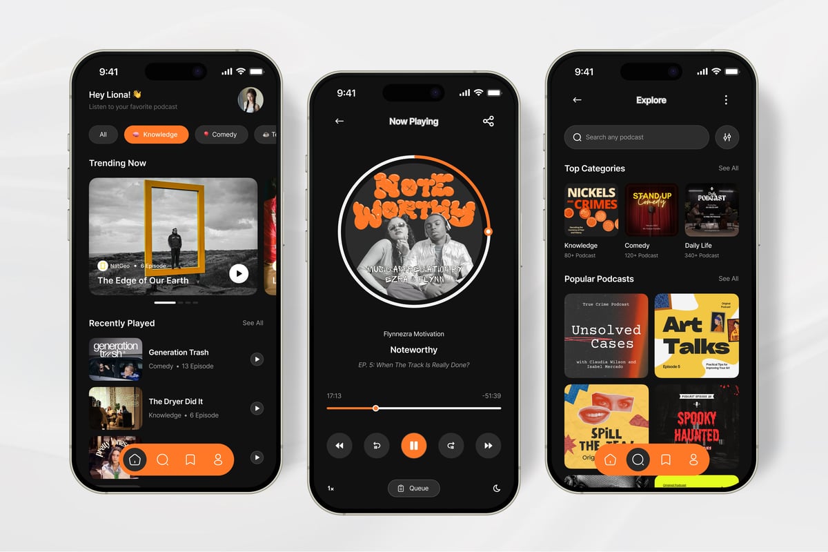 播客应用设计APP UI KIT (FIG)