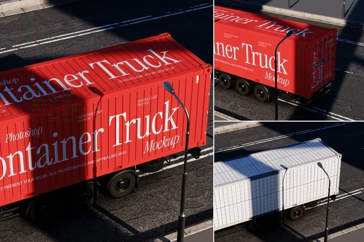 集装箱卡车模型样机 (PSD)