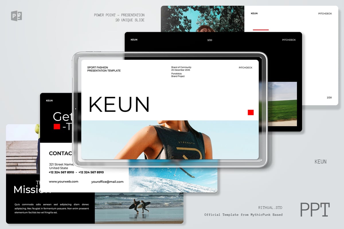 现代运动时尚品牌PPT模板 (PPTX)