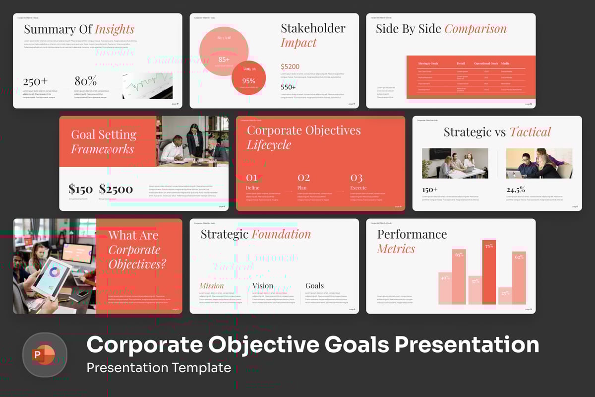 公司客观目标介绍PPT模板 (PPTX)