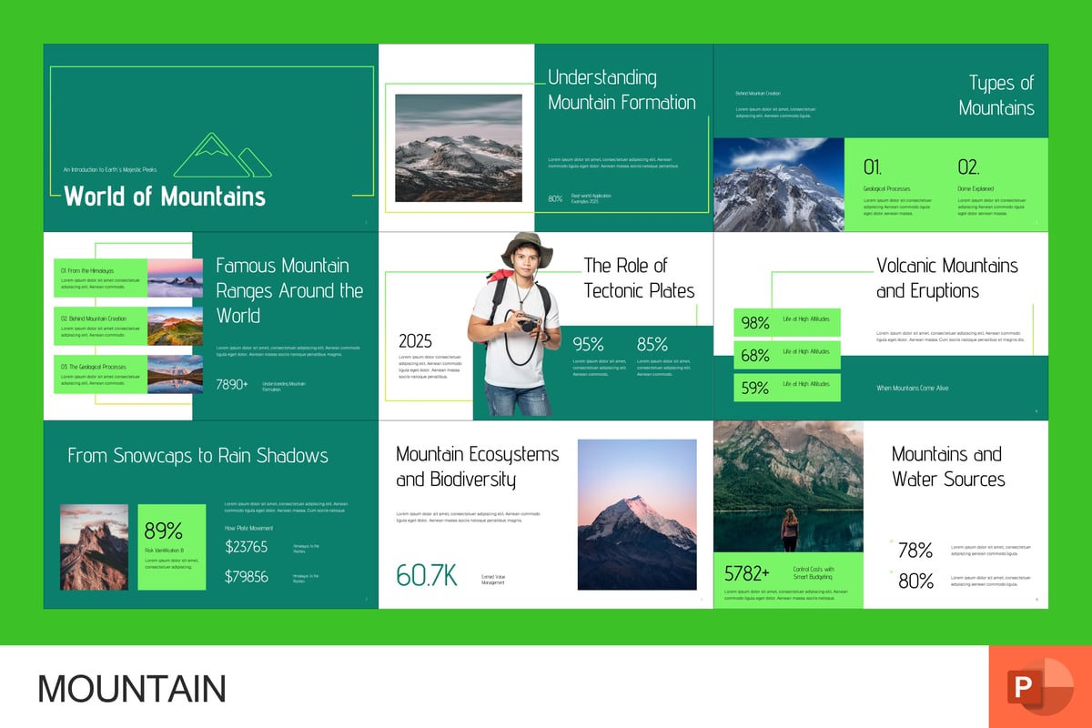 度假景区介绍PPT模板 (PPTX)