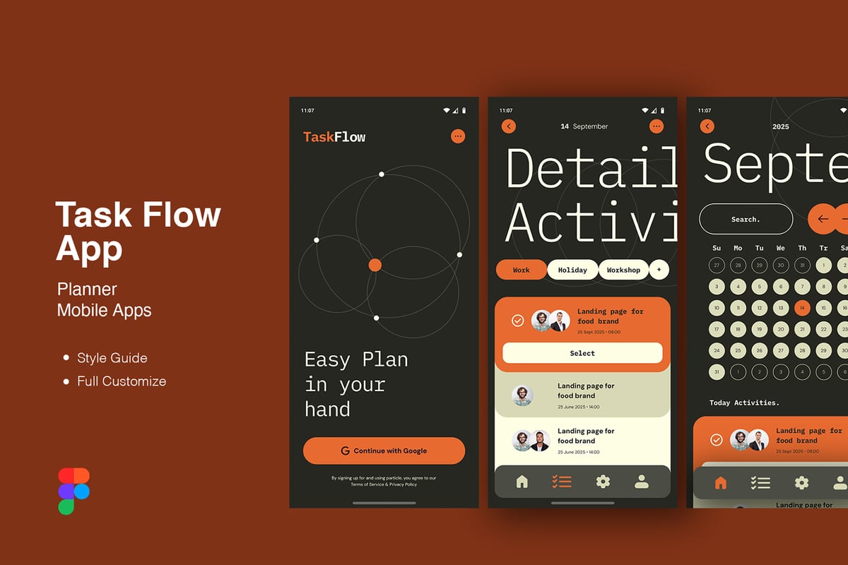 工作计划任务流移动应用APP UI KIT