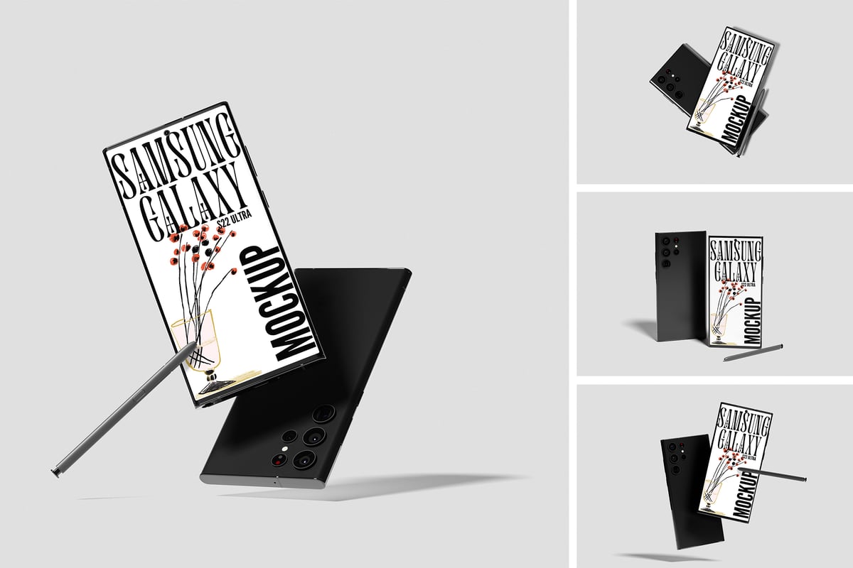三星Galaxy S25超模型样机 (PSD,PDF)