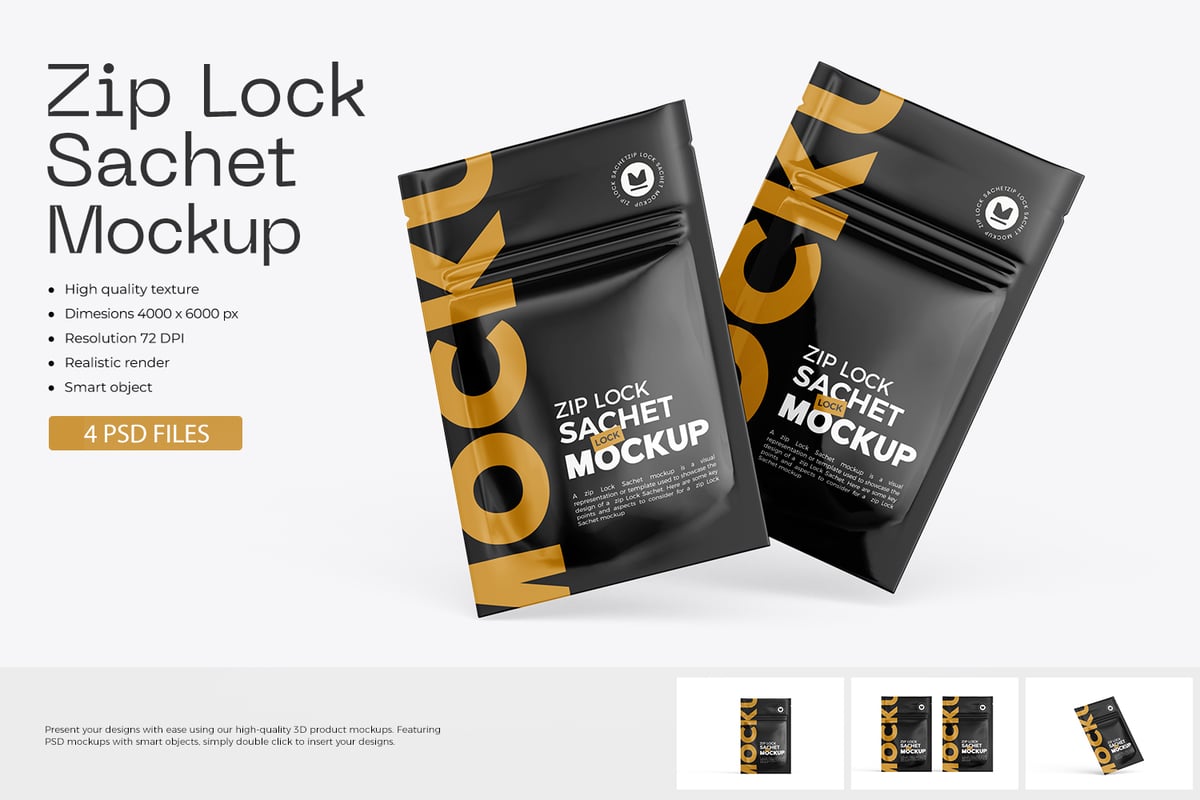 拉链囊包装模型样机 (PSD)