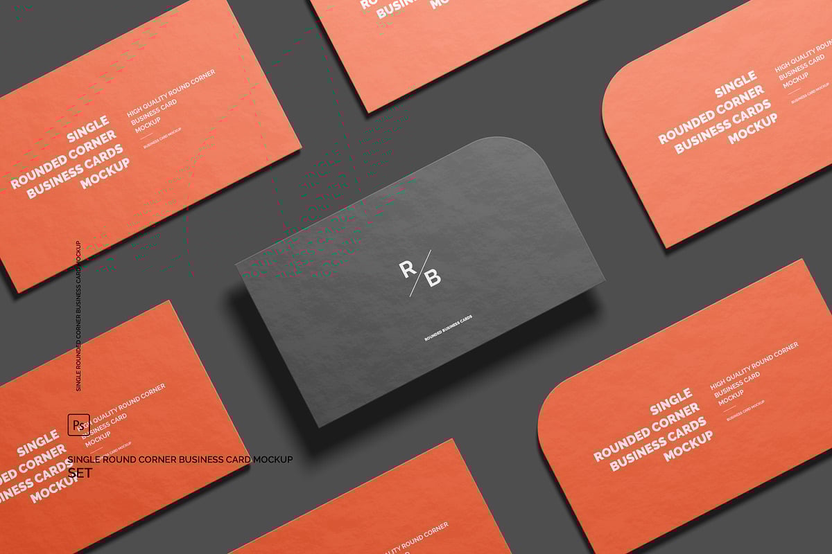 单圆形名片模型样机 (PSD)