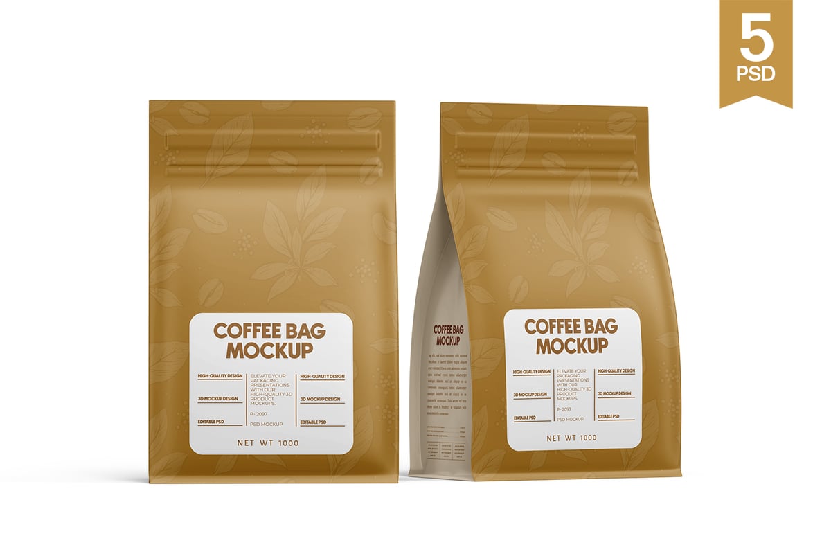 咖啡包包装模型样机 (PSD)
