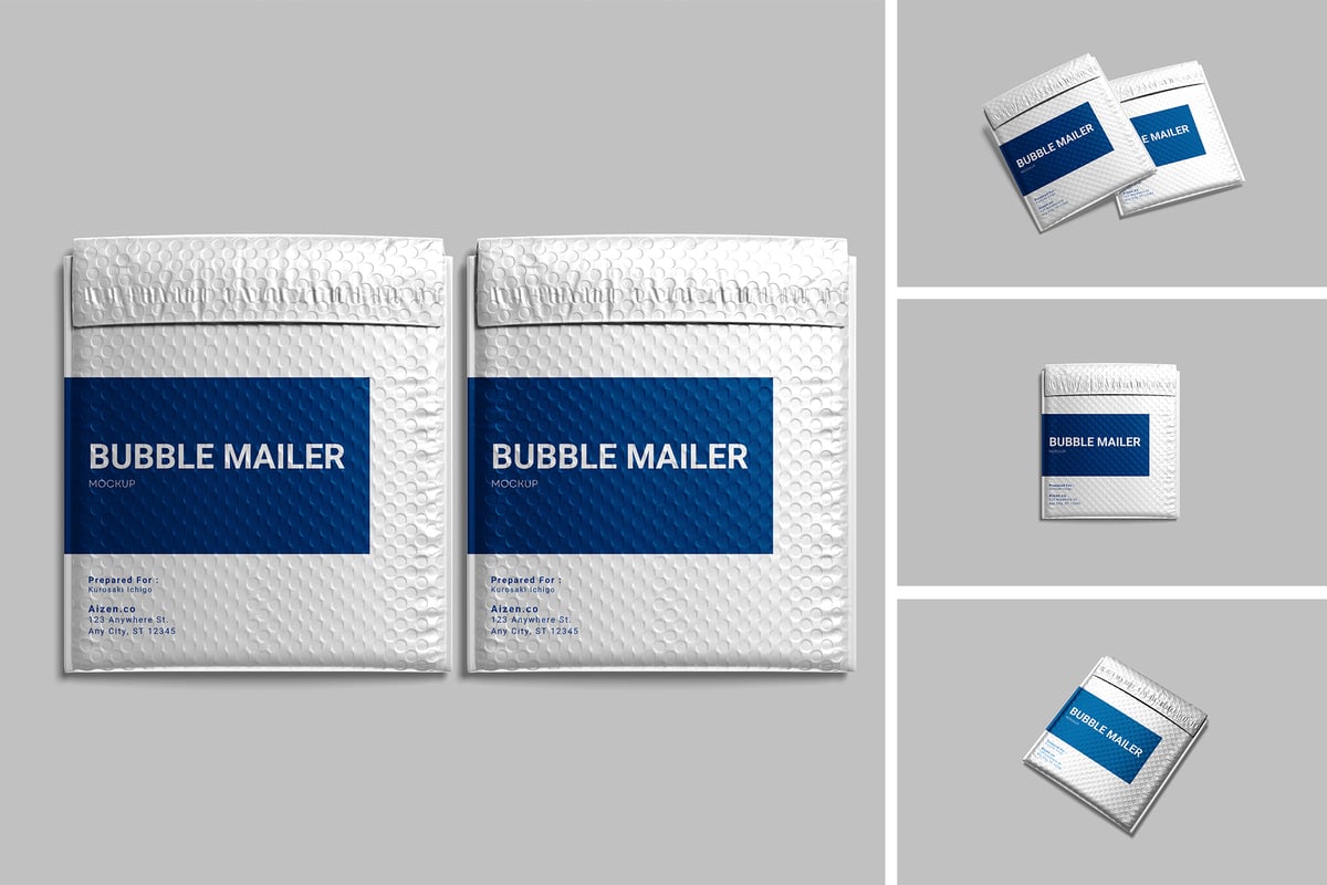 泡泡邮件袋模型样机 (PSD,PDF)