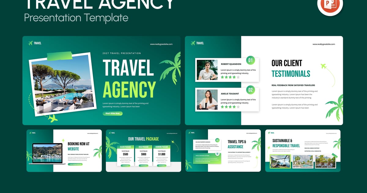 旅行社PowerPoint模板